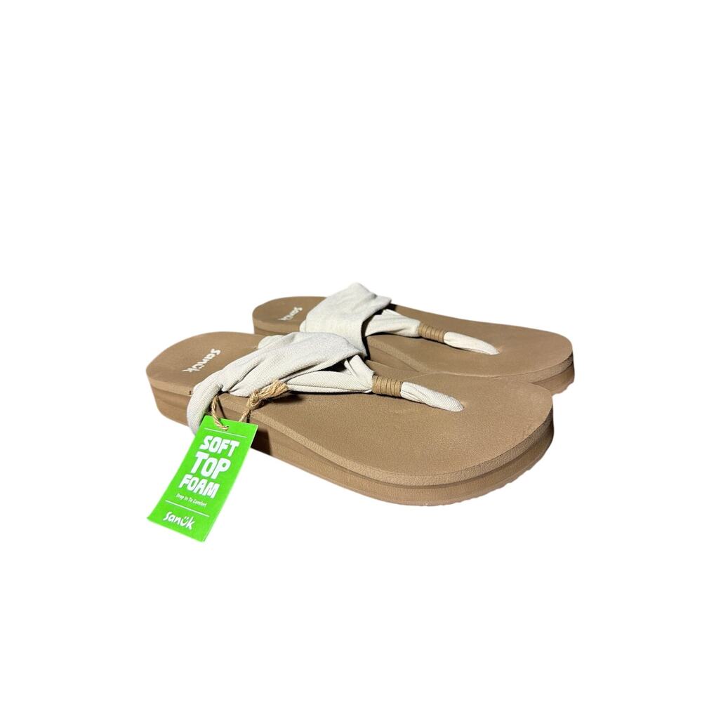 Sanuk Yoga sling back sandal natural soft foam footbed comfort shoe Size 9 NEW